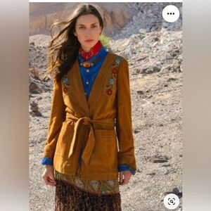 DOUBLED D RNCH suede embroidered leather made i India jacket